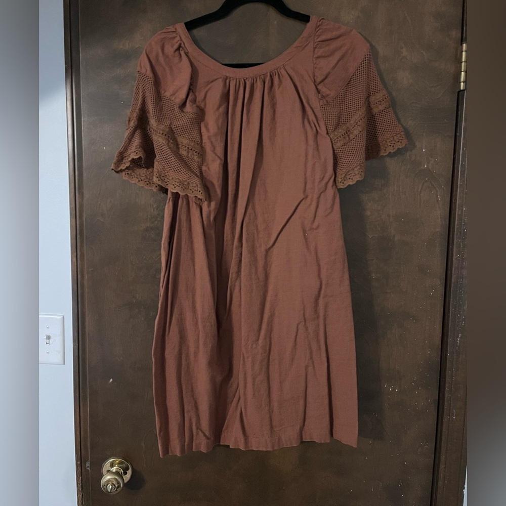 Old navy small brown crochet boho dress